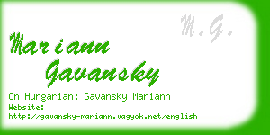 mariann gavansky business card